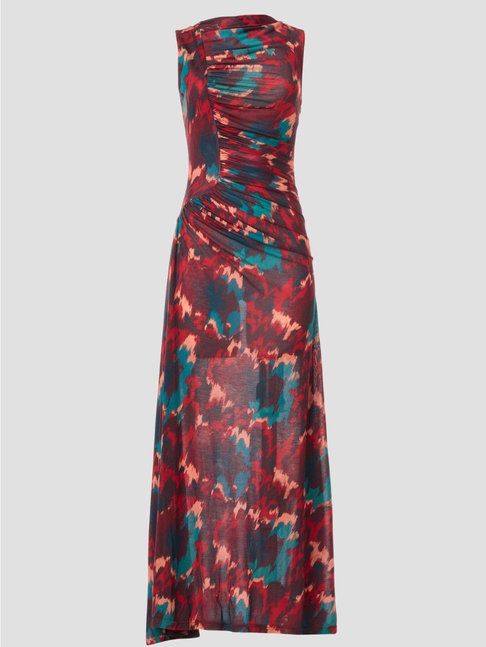 Ulla Johnson Sleeveless Printed Maxi Dress in Red & Teal - Picture 5 of 9